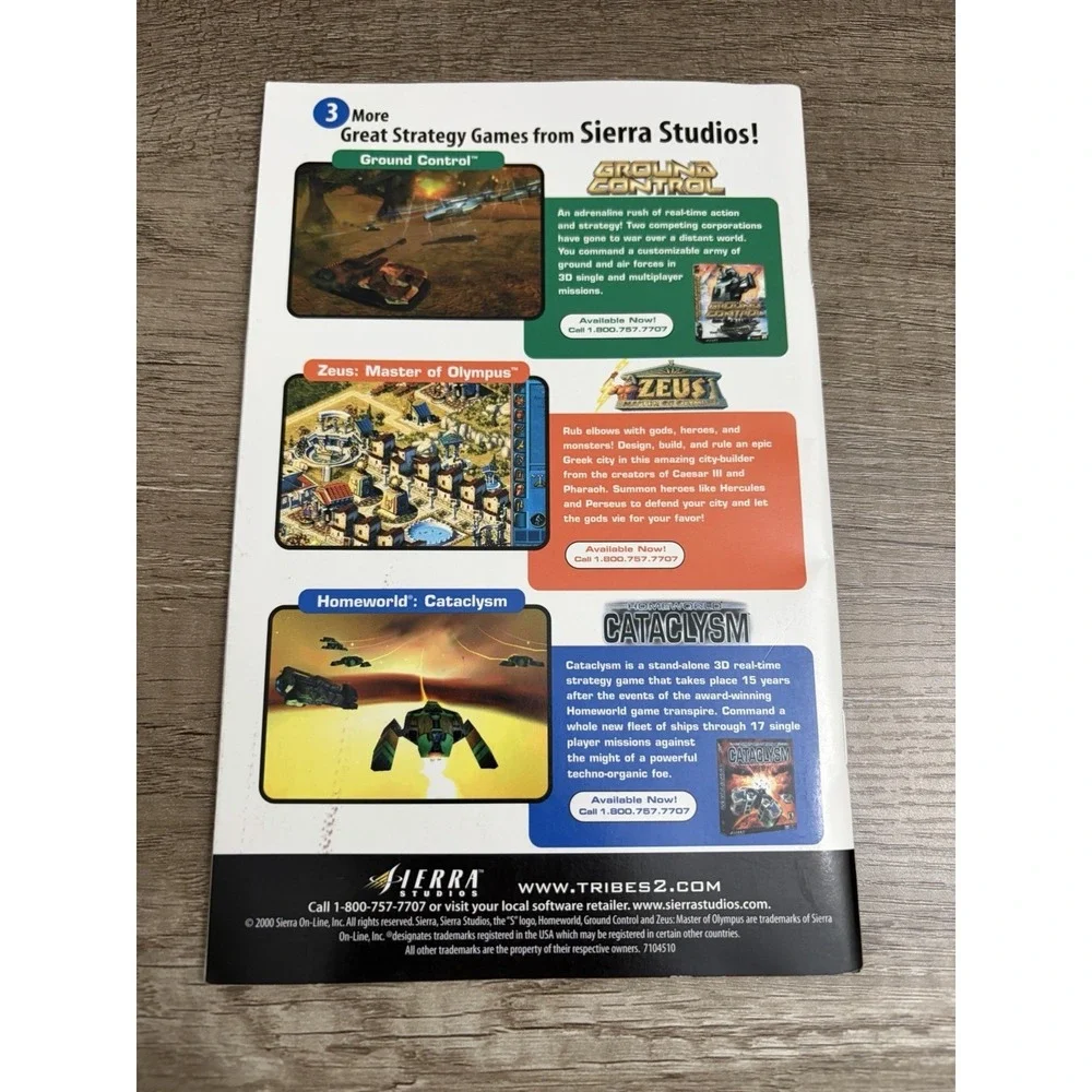 Tribes 2 PC Game (2001) Instruction Manual Only NO‎ GAME